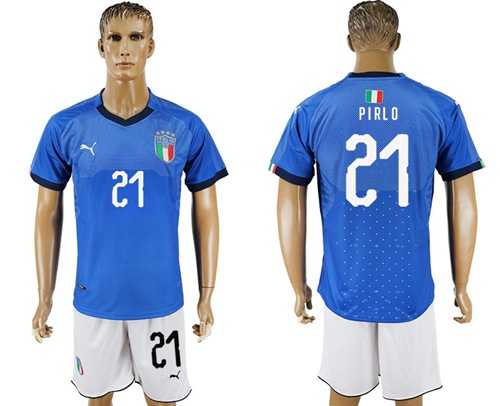 Italy #21 Pirlo Home Soccer Country Jersey