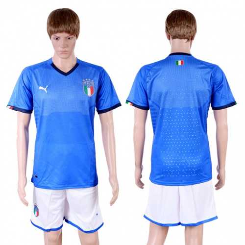 Italy Blank Home Soccer Country Jersey