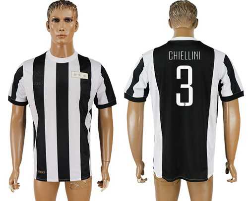 Juventus #3 Chiellini 120th Anniversary Soccer Club Jersey