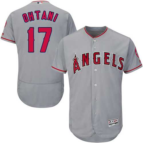 Los Angeles Angels Of Anaheim #17 Shohei Ohtani Grey Flexbase Authentic Collection Stitched MLB Los Angeles Angels Of Anaheim #17 Shohei Ohtani Grey Flexbase Authentic Collection Stitched MLB