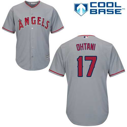 Los Angeles Angels Of Anaheim #17 Shohei Ohtani Grey New Cool Base Stitched MLB Los Angeles Angels Of Anaheim #17 Shohei Ohtani Grey New Cool Base Stitched MLB