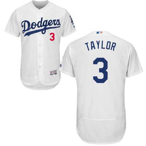 Los Angeles Dodgers #3 Chris Taylor White Flexbase Authentic Collection Stitched MLB