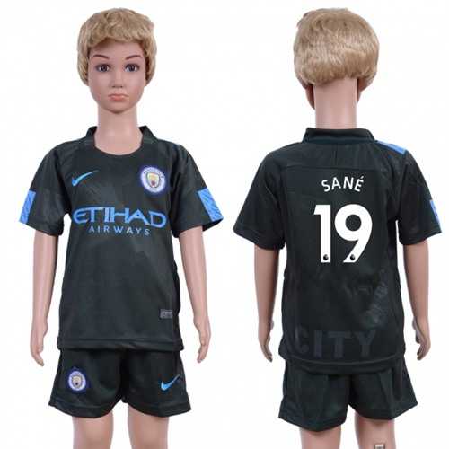 Manchester City #19 Sane Sec Away Kid Soccer Club Jersey