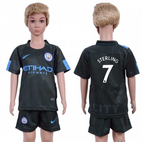 Manchester City #7 Sterling Sec Away Kid Soccer Club Jersey