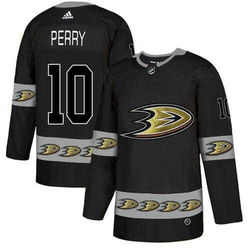Men's Adidas Anaheim Ducks #10 Corey Perry Black Authentic Team Logo Fashion Stitched NHL Jersey