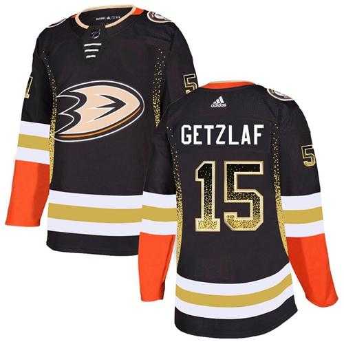 Men's Adidas Anaheim Ducks #15 Ryan Getzlaf Black Home Authentic Drift Fashion Stitched NHL Jersey