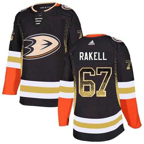 Men's Adidas Anaheim Ducks #67 Rickard Rakell Black Home Authentic Drift Fashion Stitched NHL Jersey