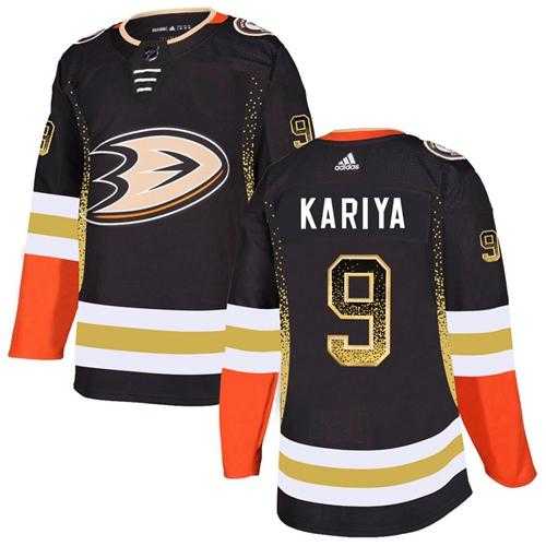 Men's Adidas Anaheim Ducks #9 Paul Kariya Black Home Authentic Drift Fashion Stitched NHL Jersey
