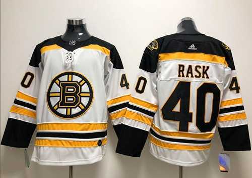 Men's Adidas Boston Bruins #40 Tuukka Rask White Road Authentic Stitched NHL