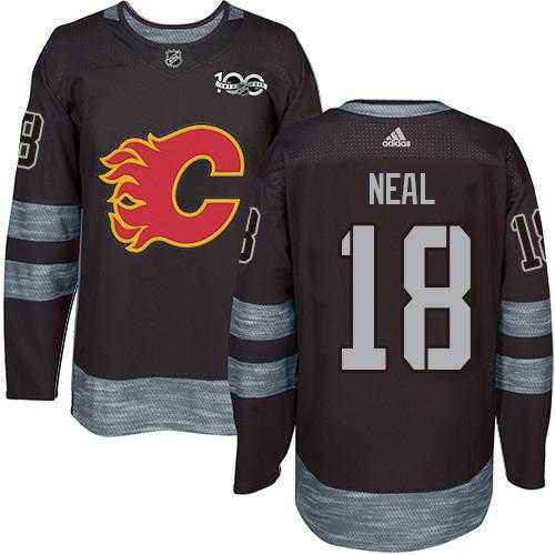 Men's Adidas Calgary Flames #18 James Neal Black 1917-2017 100th Anniversary Stitched NHL Jersey