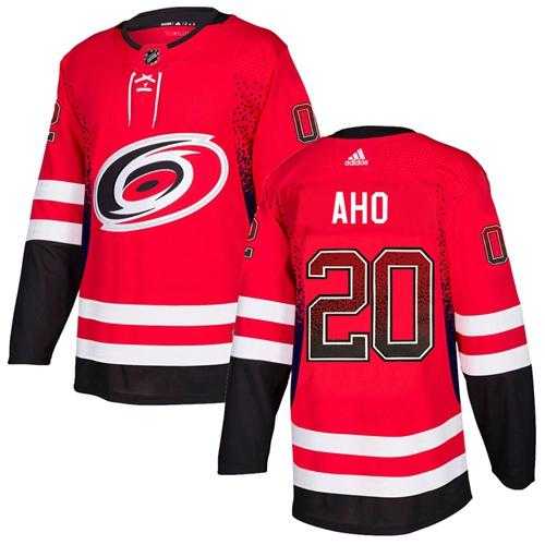 Men's Adidas Carolina Hurricanes #20 Sebastian Aho Red Home Authentic Drift Fashion Stitched NHL Jersey