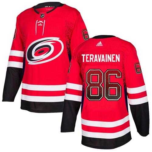 Men's Adidas Carolina Hurricanes #86 Teuvo Teravainen Red Home Authentic Drift Fashion Stitched NHL Jersey