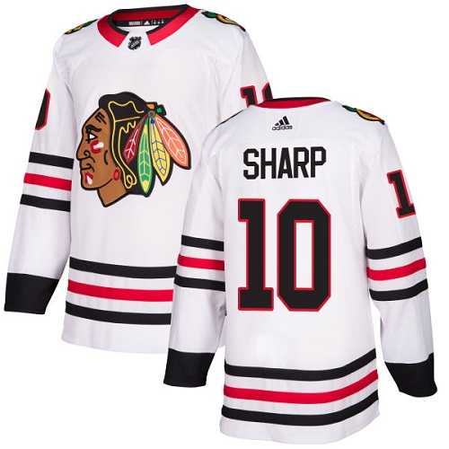 Men's Adidas Chicago Blackhawks #10 Patrick Sharp White Road Authentic Stitched NHL