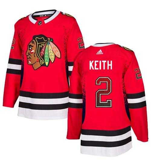 Men's Adidas Chicago Blackhawks #2 Duncan Keith Red Home Authentic Drift Fashion Stitched NHL Jersey
