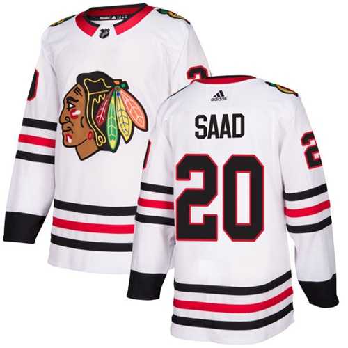 Men's Adidas Chicago Blackhawks #20 Brandon Saad White Road Authentic Stitched NHL