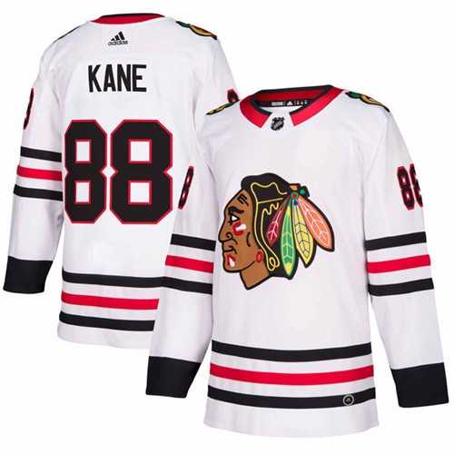 Men's Adidas Chicago Blackhawks #88 Patrick Kane White Road Authentic Stitched NHL