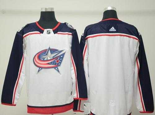 Men's Adidas Columbus Blue Jackets Customized White Road Authentic Stitched NHL Jersey