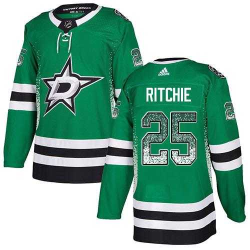 Men's Adidas Dallas Stars #25 Brett Ritchie Green Home Authentic Drift Fashion Stitched NHL Jersey