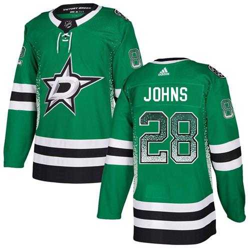 Men's Adidas Dallas Stars #28 Stephen Johns Green Home Authentic Drift Fashion Stitched NHL Jersey