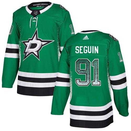 Men's Adidas Dallas Stars #91 Tyler Seguin Green Home Authentic Drift Fashion Stitched NHL Jersey