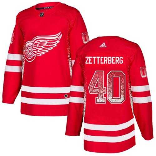 Men's Adidas Detroit Red Wings #40 Henrik Zetterberg Red Home Authentic Drift Fashion Stitched NHL Jersey