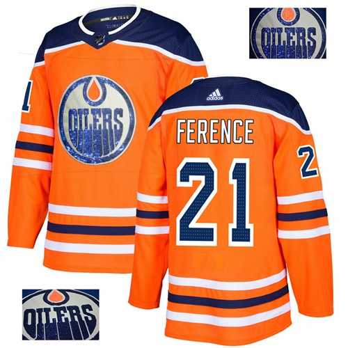 Men's Adidas Edmonton Oilers #21 Andrew Ference Orange Home Authentic Fashion Gold Stitched NHL