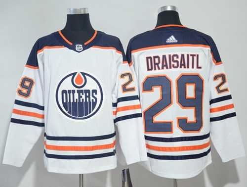 Men's Adidas Edmonton Oilers #29 Leon Draisaitl White Road Authentic Stitched NHL