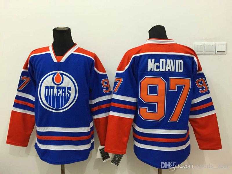 Men's Adidas Edmonton Oilers #97 Connor McDavid Blue Stitched NHL