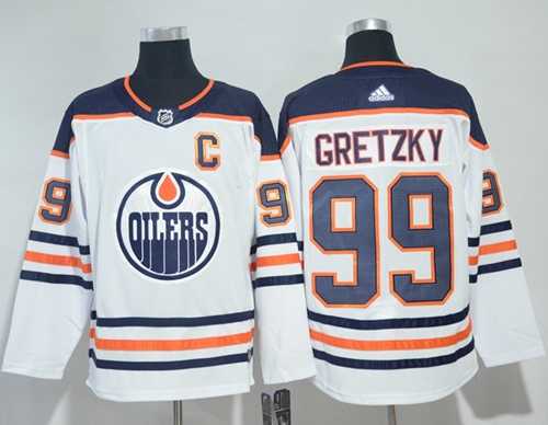 Men's Adidas Edmonton Oilers #99 Wayne Gretzky White Road Authentic Stitched NHL