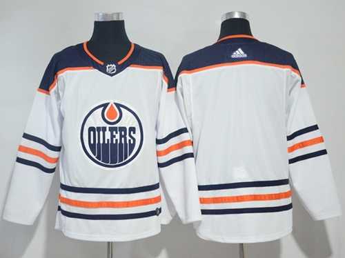 Men's Adidas Edmonton Oilers Blank White Road Authentic Stitched NHL