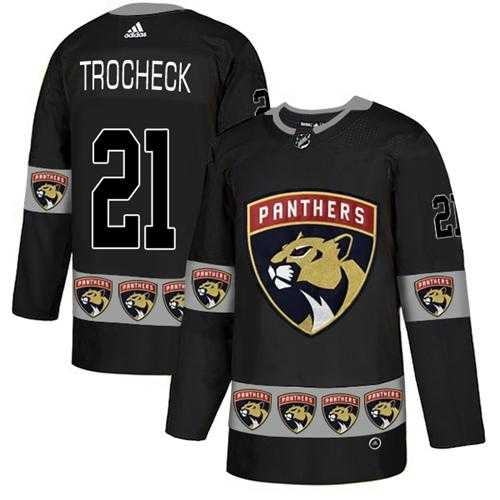 Men's Adidas Florida Panthers #21 Vincent Trocheck Black Authentic Team Logo Fashion Stitched NHL Jersey