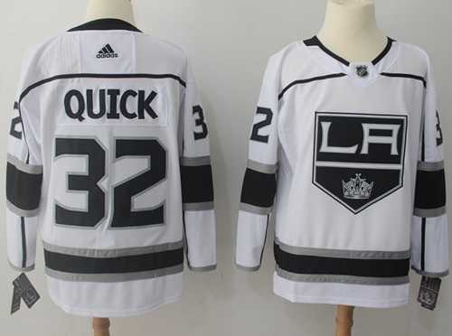 Men's Adidas Los Angeles Kings #32 Jonathan Quick White Road Authentic Stitched NHL