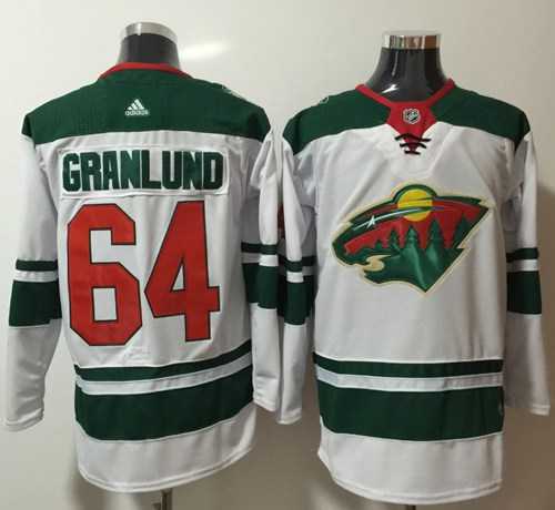 Men's Adidas Minnesota Wild #64 Mikael Granlund White Road Authentic Stitched NHL