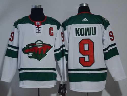 Men's Adidas Minnesota Wild #9 Mikko Koivu White Road Authentic Stitched NHL Jersey