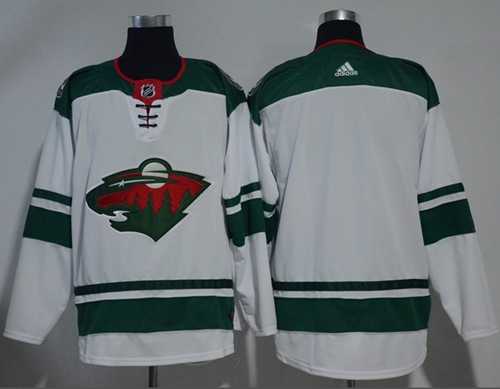 Men's Adidas Minnesota Wild Blank White Road Authentic Stitched NHL Jersey