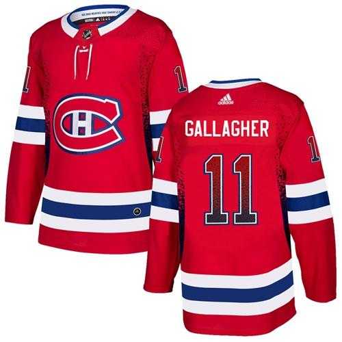 Men's Adidas Montreal Canadiens #11 Brendan Gallagher Red Home Authentic Drift Fashion Stitched NHL Jersey