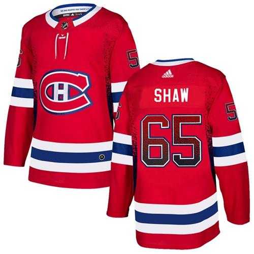 Men's Adidas Montreal Canadiens #65 Andrew Shaw Red Home Authentic Drift Fashion Stitched NHL Jersey