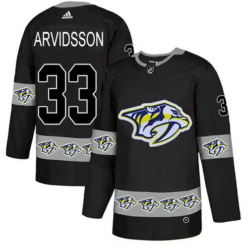 Men's Adidas Nashville Predators #33 Viktor Arvidsson Black Authentic Team Logo Fashion Stitched NHL Jersey