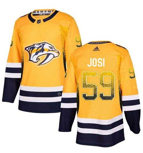 Men's Adidas Nashville Predators #59 Roman Josi Yellow Home Authentic Drift Fashion Stitched NHL Jersey