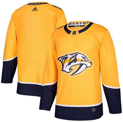 Men's Adidas Nashville Predators Blank Yellow Home Authentic Stitched NHL Jersey