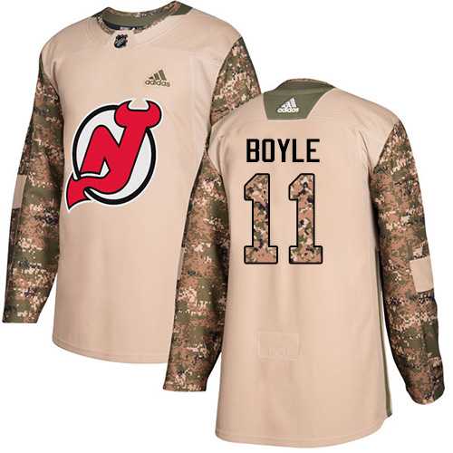 Men's Adidas New Jersey Devils #11 Brian Boyle Camo Authentic 2017 Veterans Day Stitched NHL