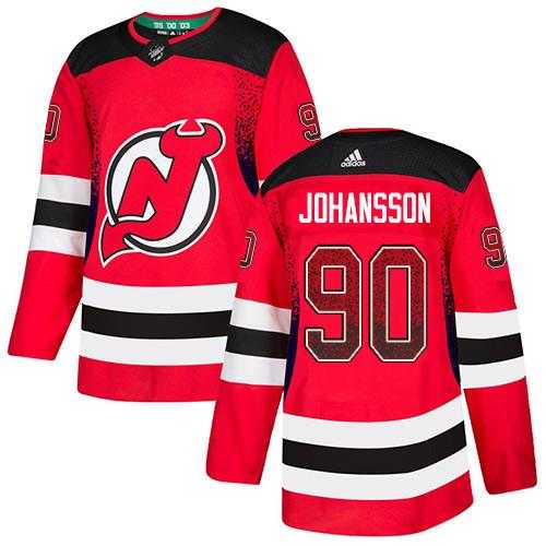 Men's Adidas New Jersey Devils #90 Marcus Johansson Red Home Authentic Drift Fashion Stitched NHL Jersey