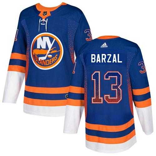 Men's Adidas New York Islanders #13 Mathew Barzal Royal Blue Home Authentic Drift Fashion Stitched NHL Jersey