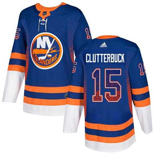 Men's Adidas New York Islanders #15 Cal Clutterbuck Royal Blue Home Authentic Drift Fashion Stitched NHL Jersey