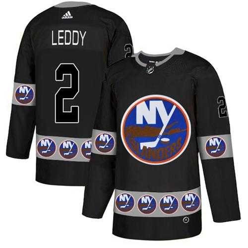 Men's Adidas New York Islanders #2 Nick Leddy Black Authentic Team Logo Fashion Stitched NHL Jersey