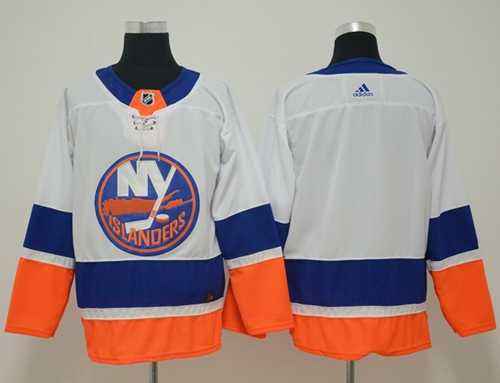Men's Adidas New York Islanders Customized White Road Authentic Stitched NHL Jersey