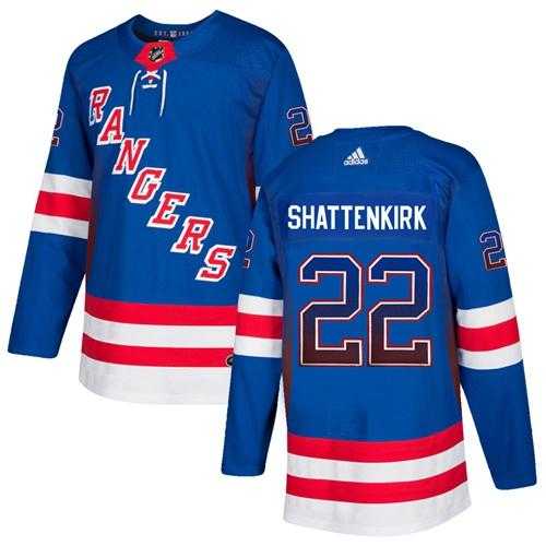 Men's Adidas New York Rangers #22 Kevin Shattenkirk Royal Blue Home Authentic Drift Fashion Stitched NHL Jersey
