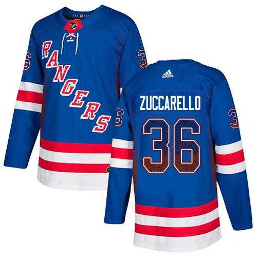 Men's Adidas New York Rangers #36 Mats Zuccarello Royal Blue Home Authentic Drift Fashion Stitched NHL Jersey