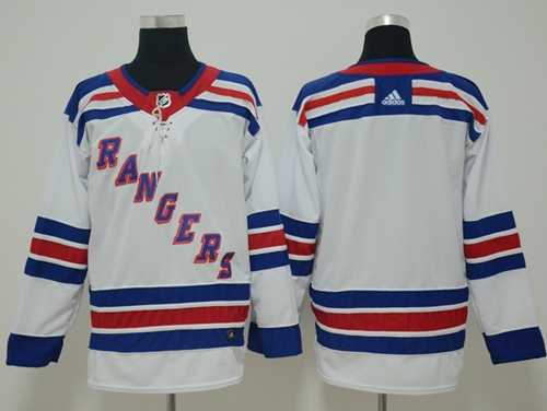 Men's Adidas New York Rangers Customized White Road Authentic Stitched NHL Jersey