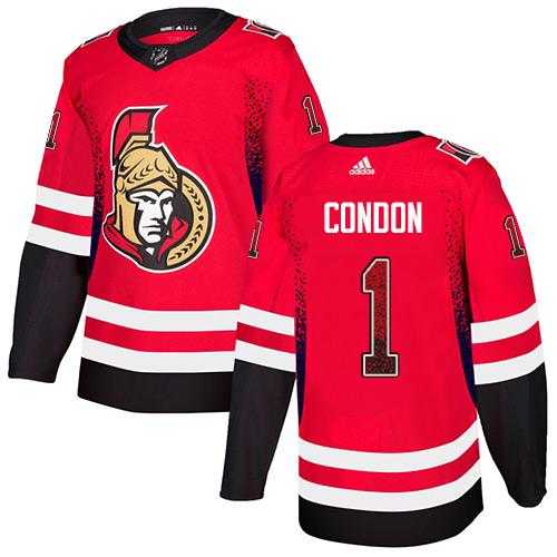 Men's Adidas Ottawa Senators #1 Mike Condon Red Home Authentic Drift Fashion Stitched NHL Jersey